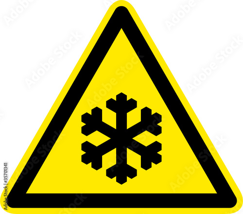 Warnschild Warnzeichen Kälte Frost Niedrige Temperaturen