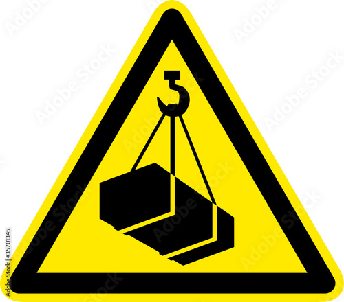 Warnschild Warnzeichen Schwebende Lasten Verletzungsgefahr