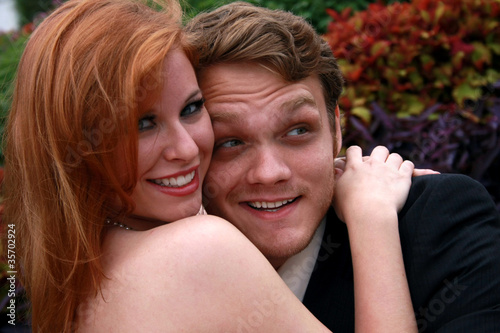 Couple hugging and laughing
