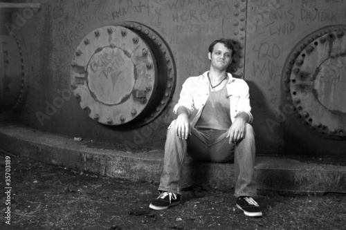 Young man resting