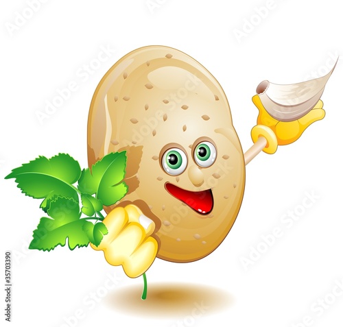 Patata Aglio e Prezzemolo Fumetto-Potato Comics-Vector