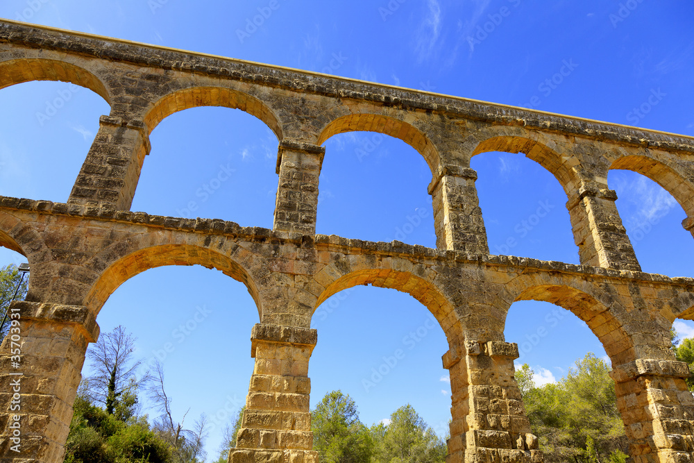 Roman aqueduct in Tarragona, Spain