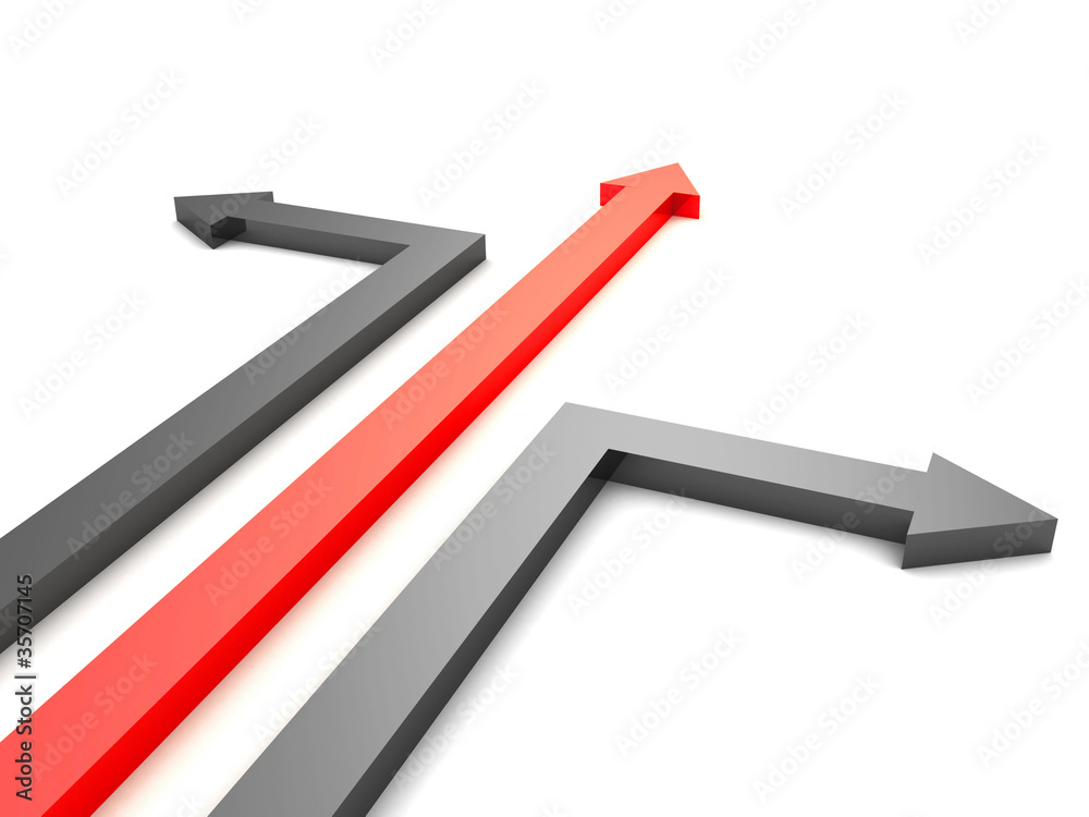 red and gray arrows to different directions red and gray arrows to different directions