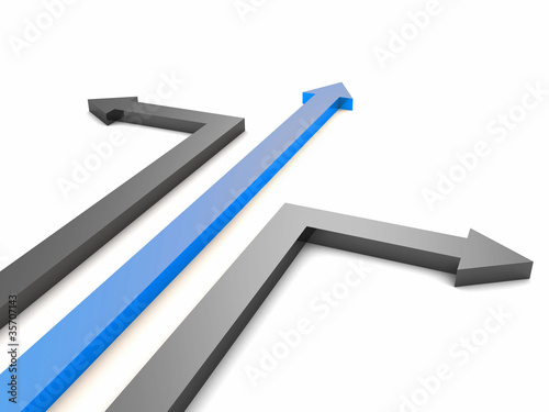 blue and gray arrows in dif...