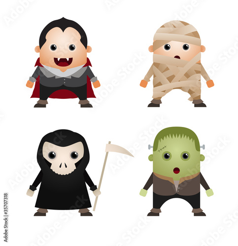 Set of Cute Halloween Characters