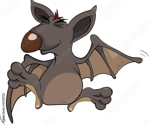 Little cheerful bat.Cartoon