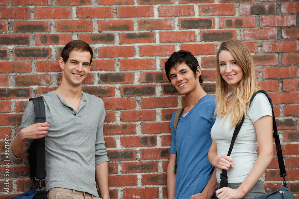 Smiling students posing Smiling students posing