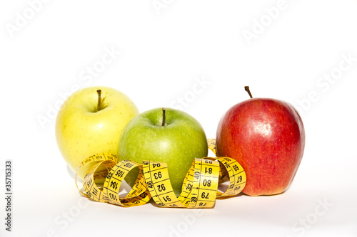 Mele e metro, misura, dieta, salute, alimentazione photo