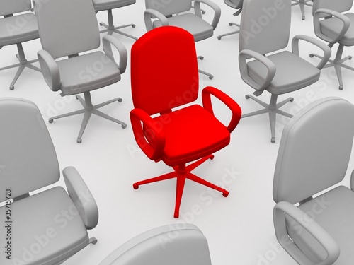 Red chair of the leader