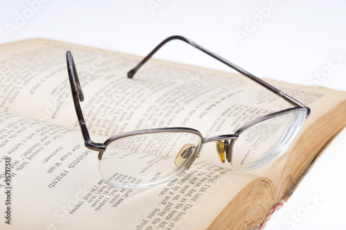 Book and glasses