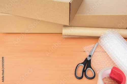 Packaging Materials with Boxes and Copy Space
