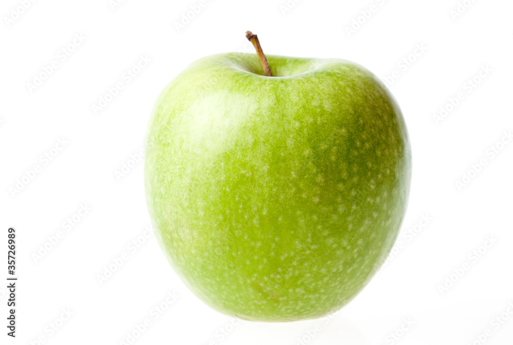 Green ripe apple isolated