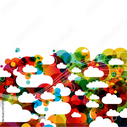 funky abstract clouds - creative illustration