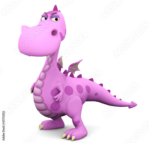 Canvas Print baby dragon pink in why are you so serious