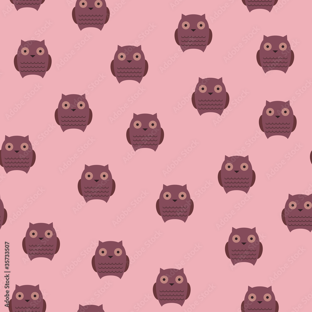 Seamless wallpaper with cute owl Seamless wallpaper with cute owl