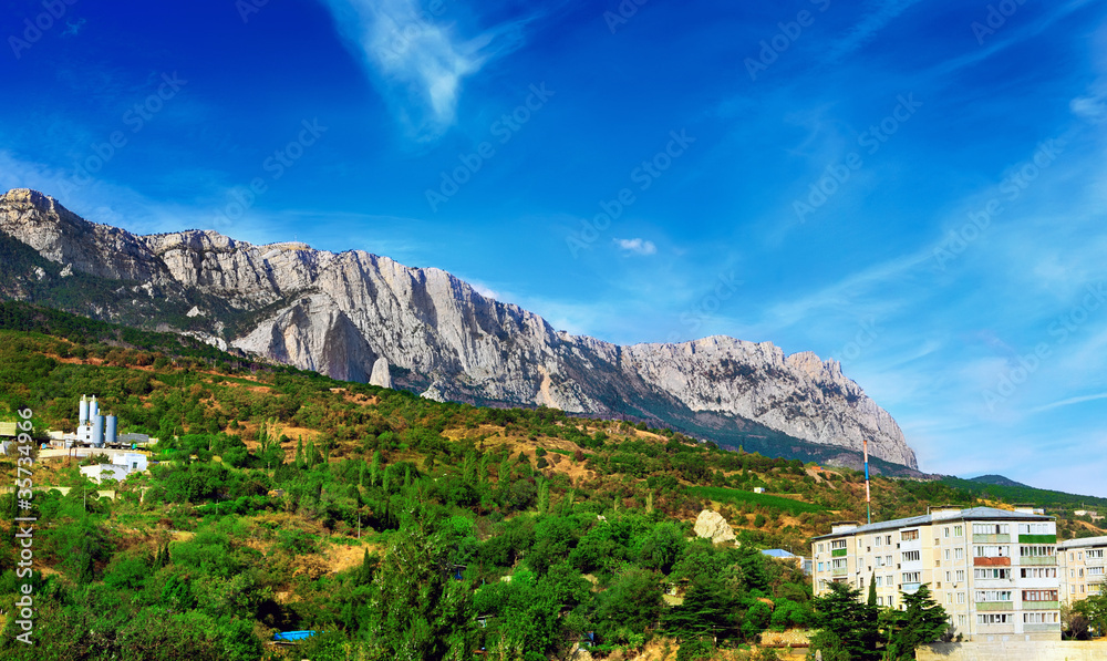 South part of Crimea , mountains  Ai-Petri  landscape. Ukraine.