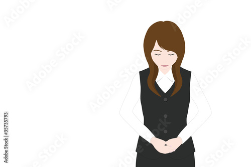 おじぎする女性