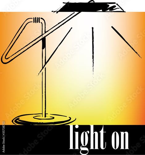 Drawing of an office lamp. Vector illustration