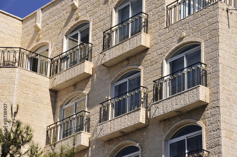 Living house facade in Jerusalem.