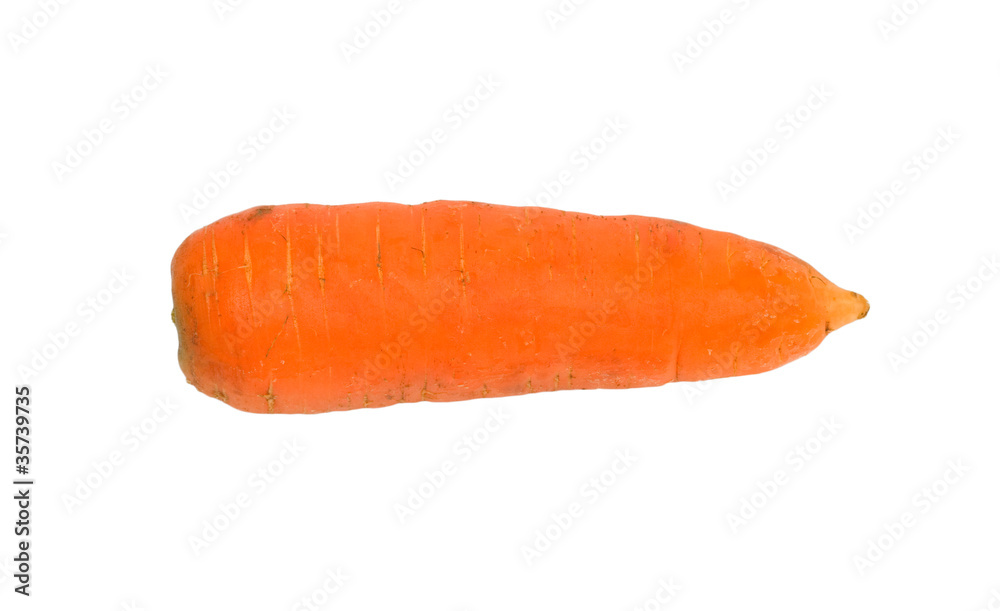 Ripe carrots isolated on a white background