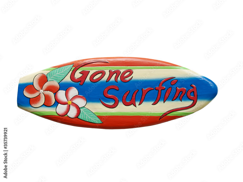 Gone Surfing sign