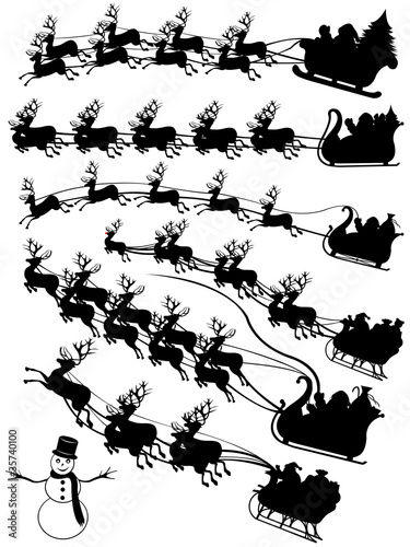 Santa Claus driving in a sledge