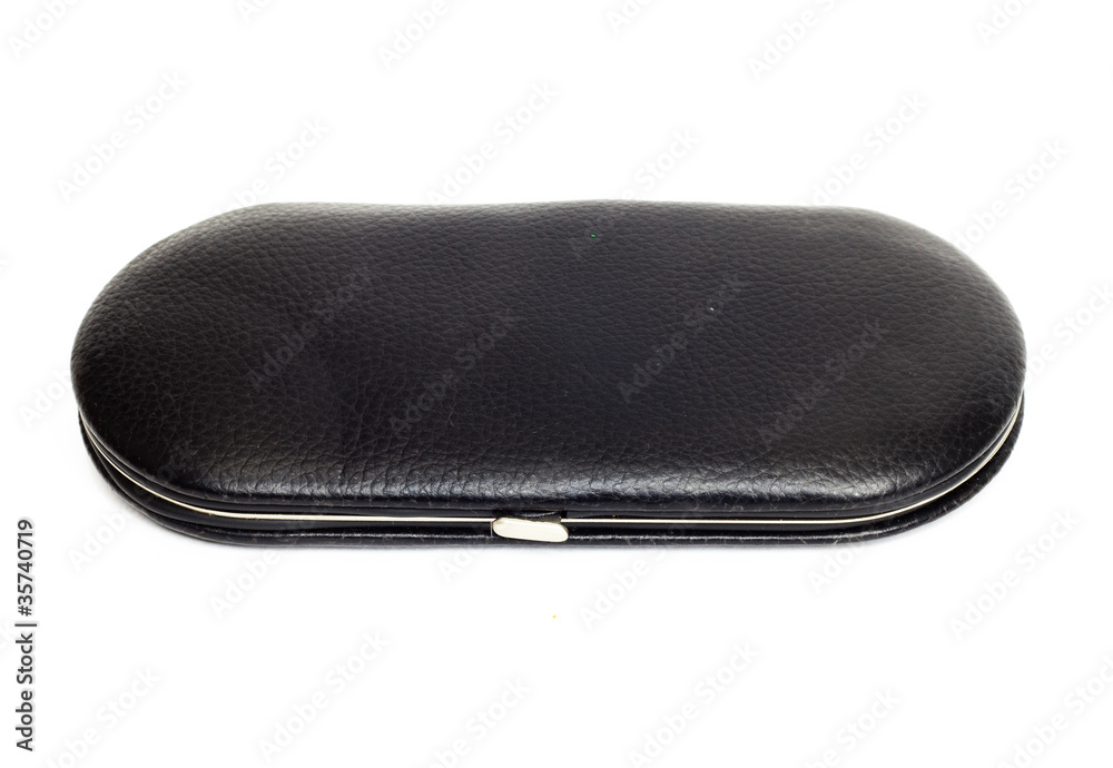 Leather manicure case isolated on white. Leather manicure case isolated on white.