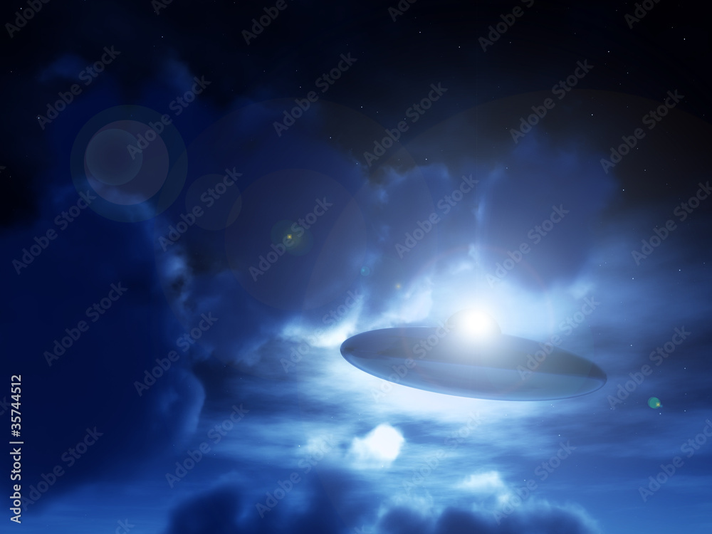 Obraz premium Nighttime UFO