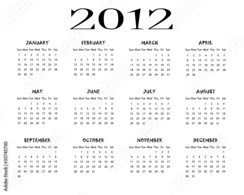 Calendar 2012