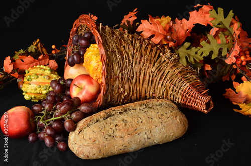 Cornucopia with Fruits and Vegetables