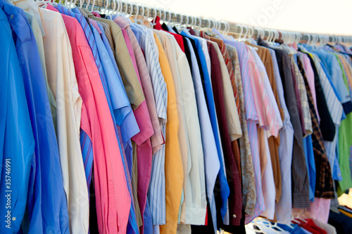 Wallpaper Mural fashion shirt rack with colorful clothes Torontodigital.ca