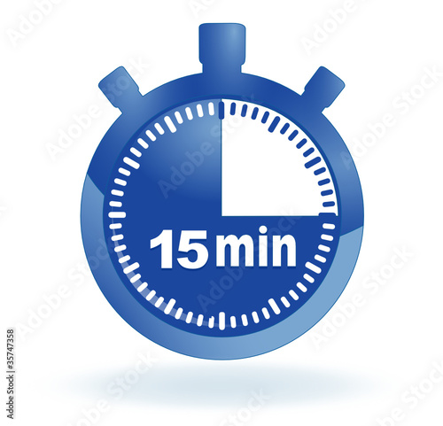15 minutes sur chronomètre bleu
