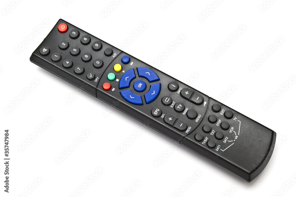 Black remote control isolated on white background Black remote control isolated on white background