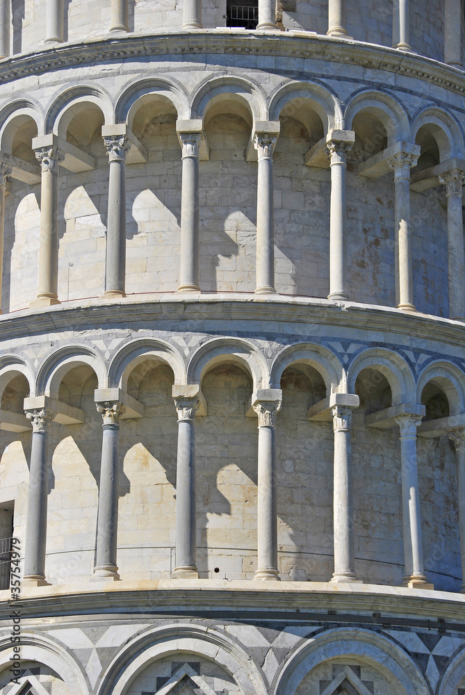 Detail of Arches. Pisa tower