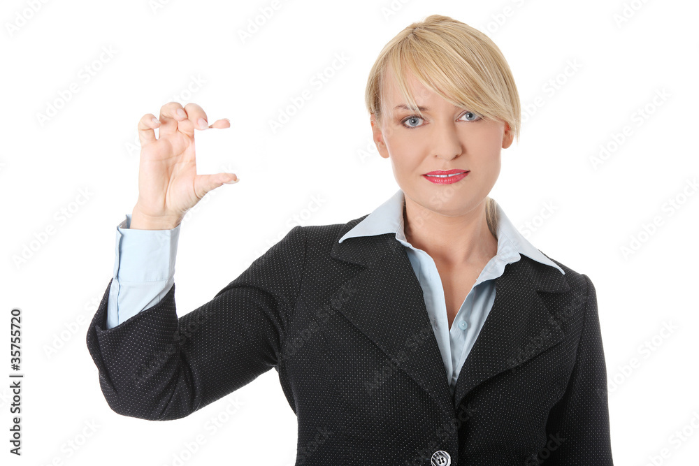 Businesswoman with business card