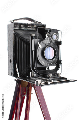 old medium format photo camera 1930 | Isolated