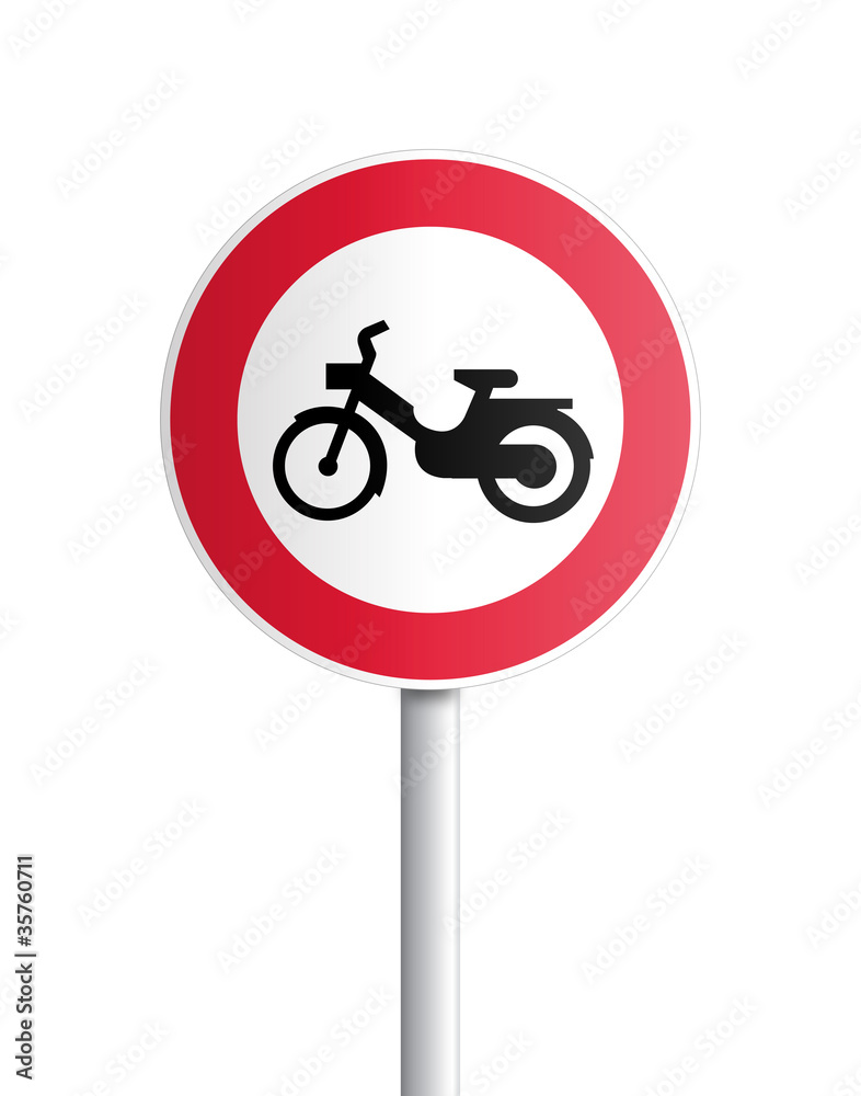 Obraz premium Panneau - acces interdit aux cyclomoteurs