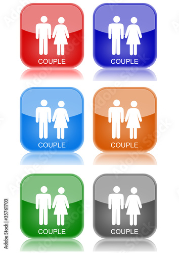 Couple  "6 buttons of different colors"