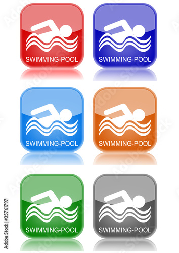 Swimming pool  "6 buttons of different colors"