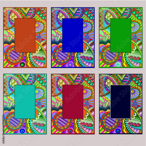 Sechs lustige paisley-Rahmen