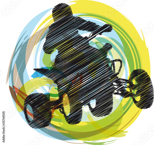 Sketch of Sportsman riding quad bike