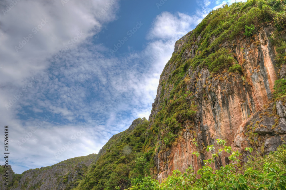 Hills in Phuket island in Thailand before tropical rain Hills in Phuket island in Thailand before tropical rain