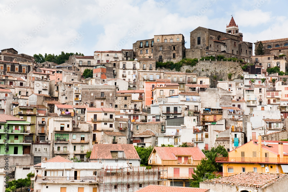 dense houses in sicilian town Castiglione di Sicilia