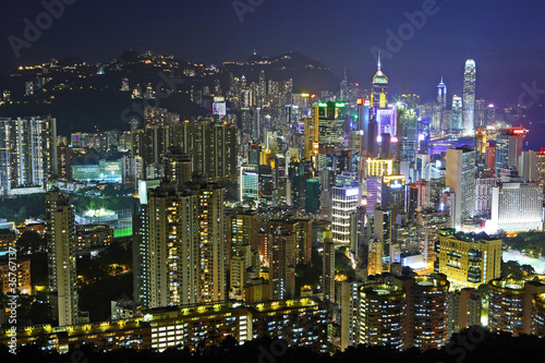 Hong Kong downtown at night