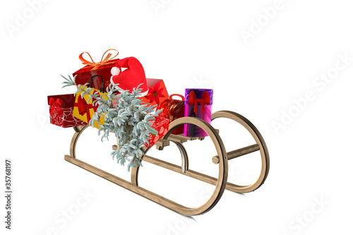 Schlitten mit Geschenken