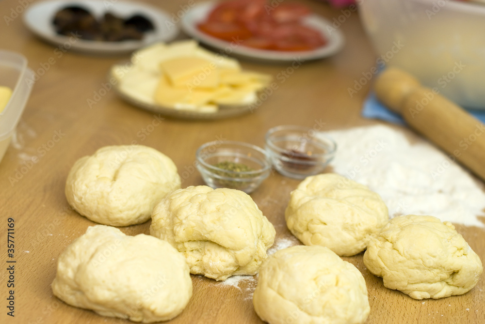 Turkish cooking meals pide from yeast dough cheese and butter Turkish cooking meals pide from yeast dough cheese and butter