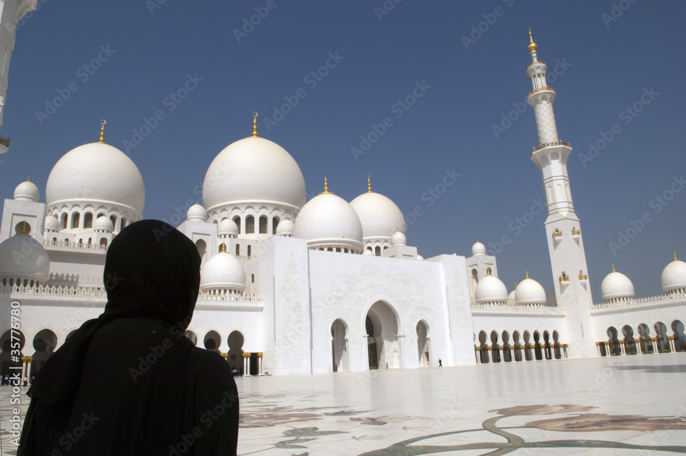 Arabian woman at Sheikh Zayed Mosque Abu Dhabi