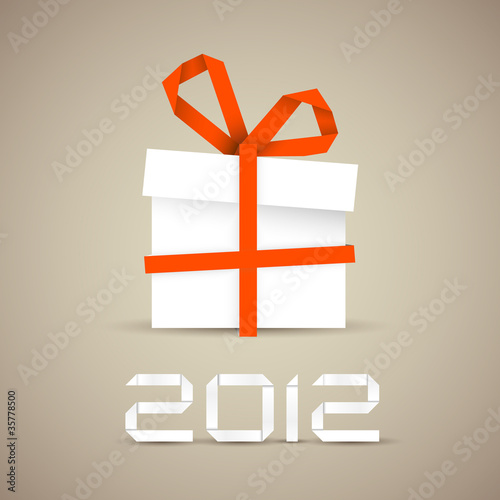 Simple vector christmas gift made from paper