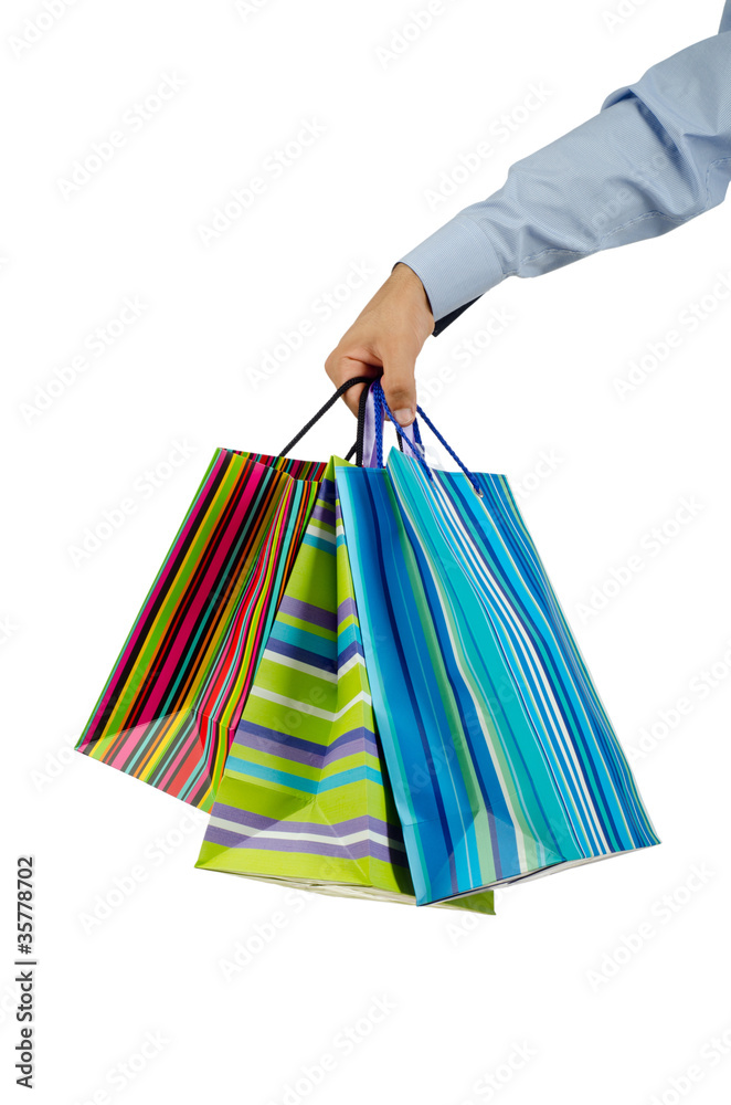 Christmas shopping concept with bags