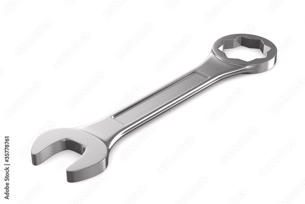 Wrench on white background. Isolated 3D image Wrench on white background. Isolated 3D image